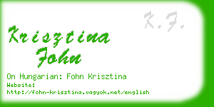 krisztina fohn business card